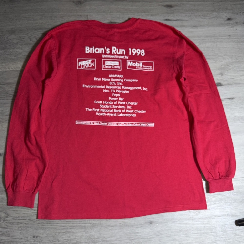 Vintage‎ 1998 Brian's Run Tee L USA Single Stitch West Chester